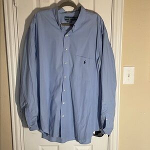 Ralph Lauren long sleeved button up shirt, light blue, size 2xb